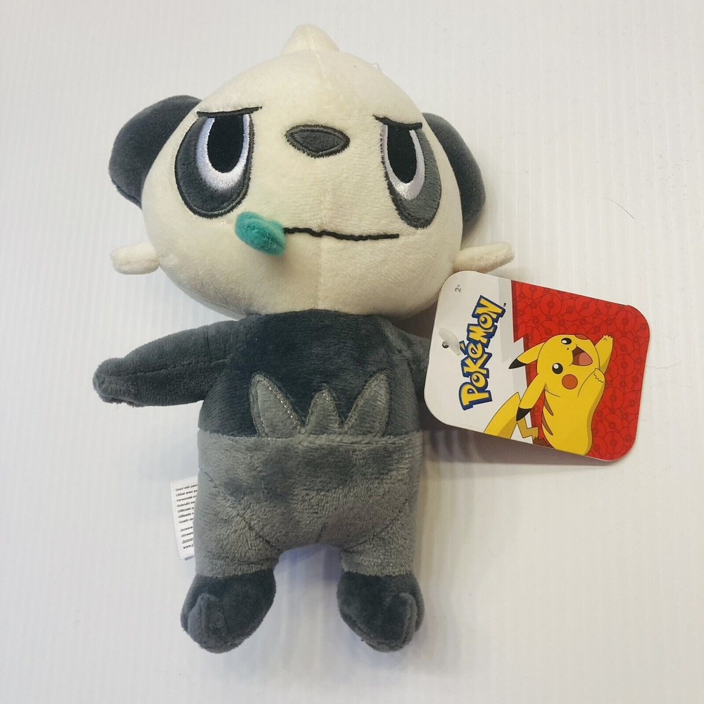 Jazwares Pancham Plush Toy 8" Gray White Pokemon Stuffed Animal NWT